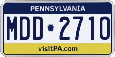 PA license plate MDD2710