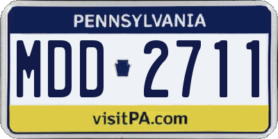 PA license plate MDD2711