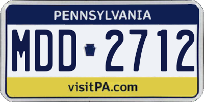 PA license plate MDD2712