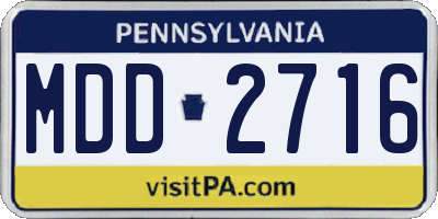 PA license plate MDD2716