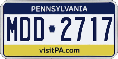 PA license plate MDD2717
