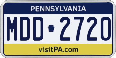 PA license plate MDD2720