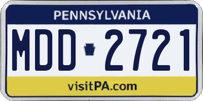 PA license plate MDD2721