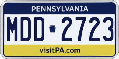 PA license plate MDD2723
