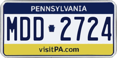 PA license plate MDD2724