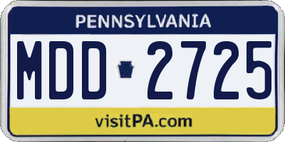 PA license plate MDD2725