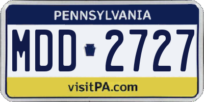 PA license plate MDD2727
