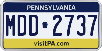 PA license plate MDD2737