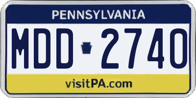 PA license plate MDD2740