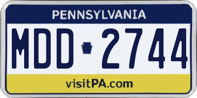PA license plate MDD2744