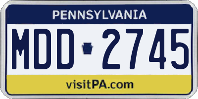 PA license plate MDD2745