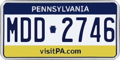 PA license plate MDD2746