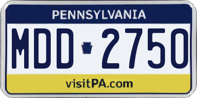 PA license plate MDD2750