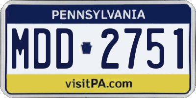 PA license plate MDD2751