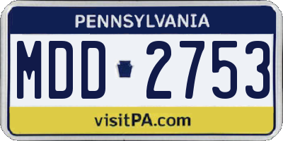 PA license plate MDD2753