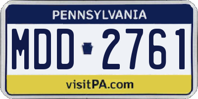 PA license plate MDD2761