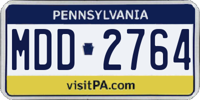 PA license plate MDD2764