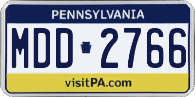 PA license plate MDD2766