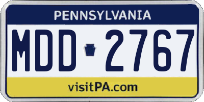 PA license plate MDD2767