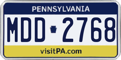 PA license plate MDD2768