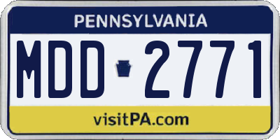 PA license plate MDD2771