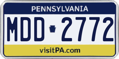 PA license plate MDD2772