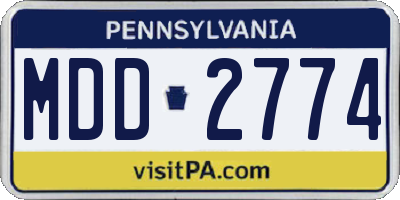 PA license plate MDD2774