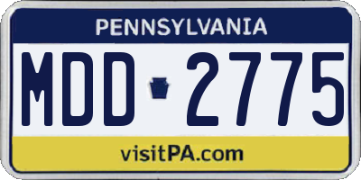 PA license plate MDD2775