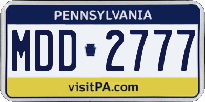 PA license plate MDD2777