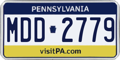PA license plate MDD2779