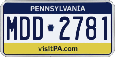 PA license plate MDD2781