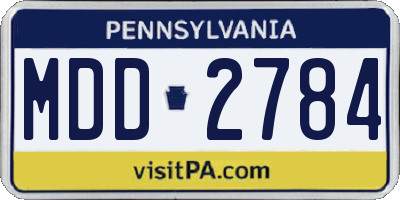 PA license plate MDD2784