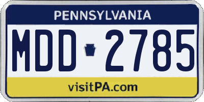 PA license plate MDD2785