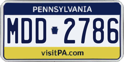 PA license plate MDD2786