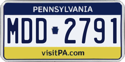 PA license plate MDD2791