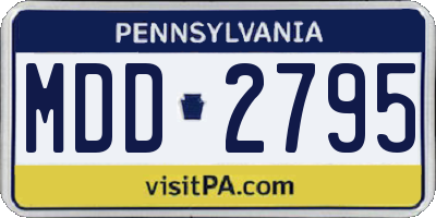PA license plate MDD2795