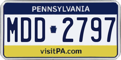 PA license plate MDD2797