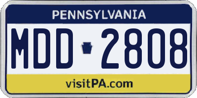 PA license plate MDD2808