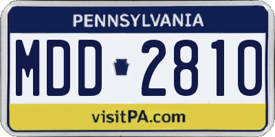 PA license plate MDD2810