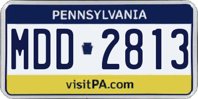 PA license plate MDD2813