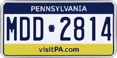 PA license plate MDD2814