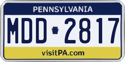 PA license plate MDD2817