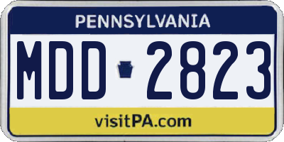 PA license plate MDD2823