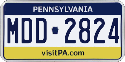PA license plate MDD2824