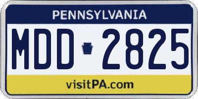 PA license plate MDD2825