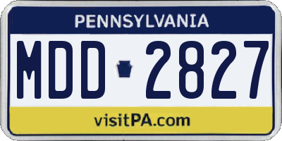PA license plate MDD2827