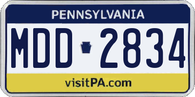 PA license plate MDD2834
