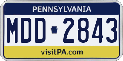 PA license plate MDD2843