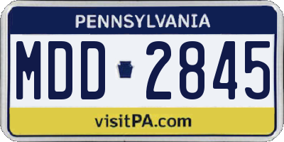 PA license plate MDD2845