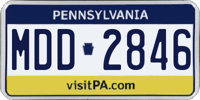 PA license plate MDD2846